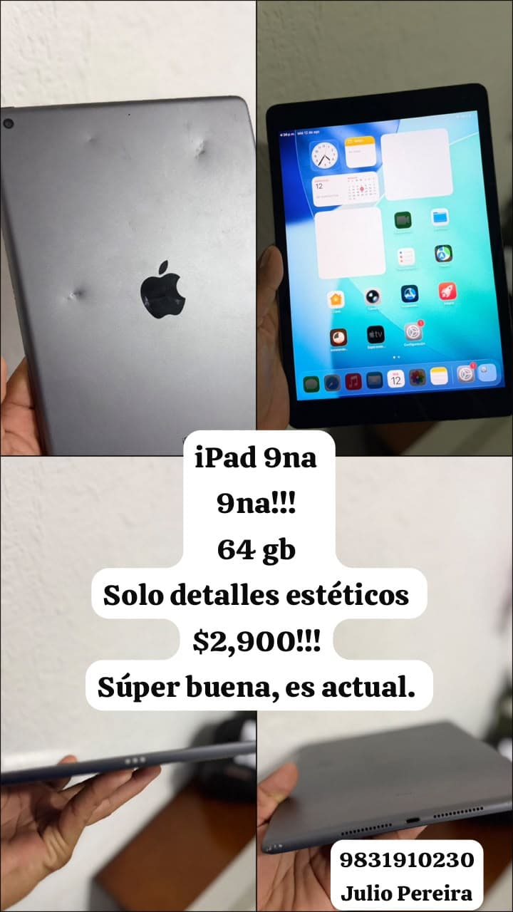 Apple iPad 9na de 64 gb buenas condiciones, detalles estéticos pero funciona excelente